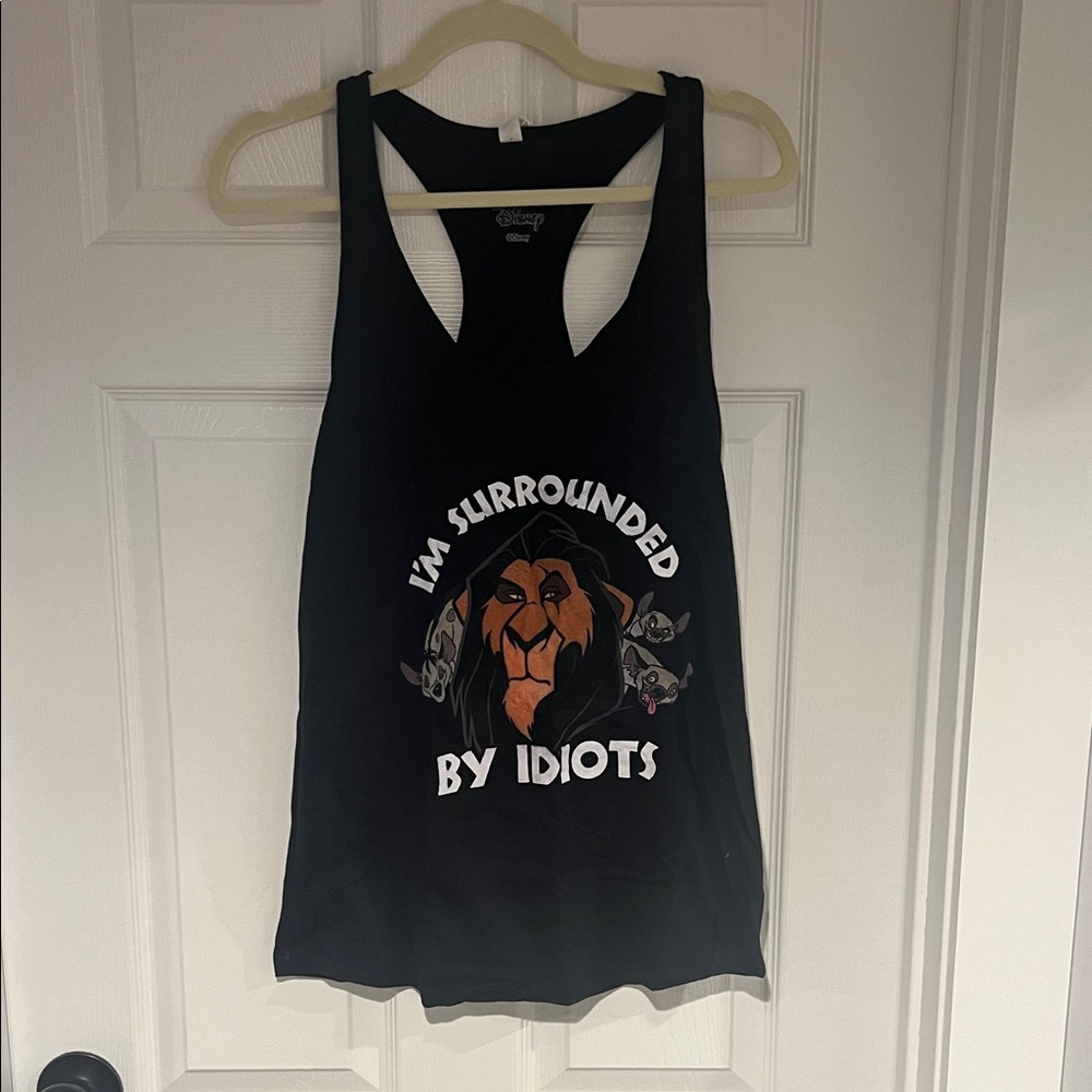 Disney Black Tank Top with Lion Graphic